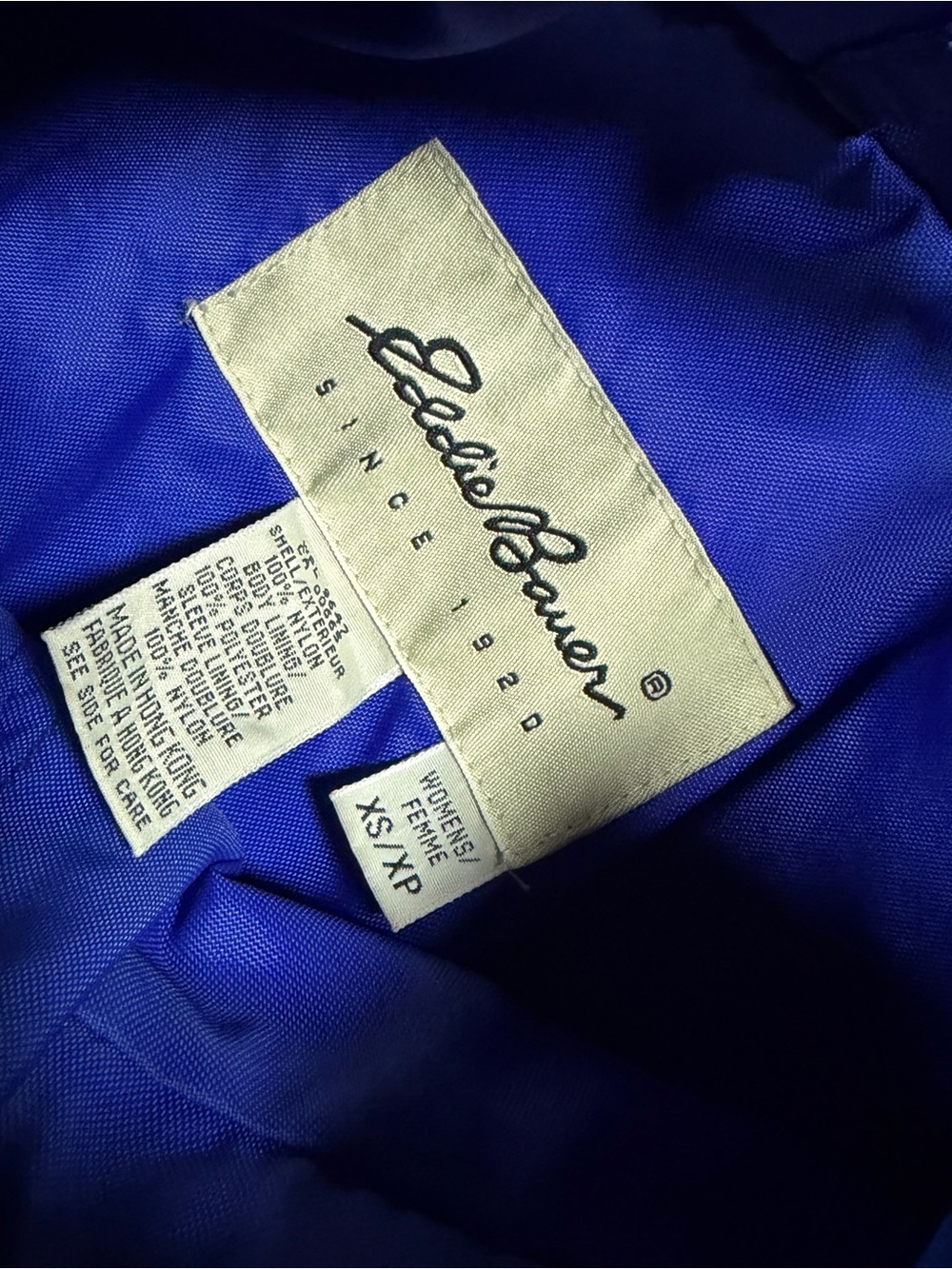 Eddie Bauer Women's XS Blue Nylon Full Zip Windbreaker Jacket Gorpcore - Picture 3 of 6